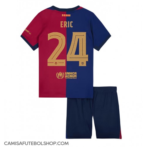 Camisa de time de futebol Barcelona Eric Garcia #24 Replicas 1º Equipamento Infantil 2024-25 Manga Curta (+ Calças curtas)